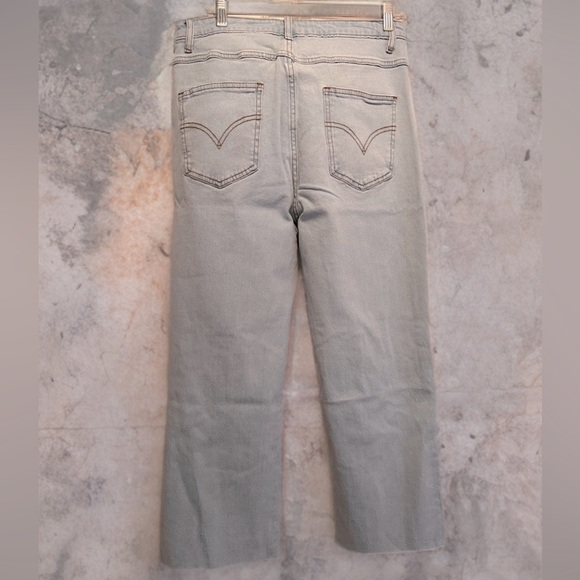 NWT Women Straight Ankle Jeans Casual Loose High Waist Denim Pants Lt Blue Large - Picture 3 of 12